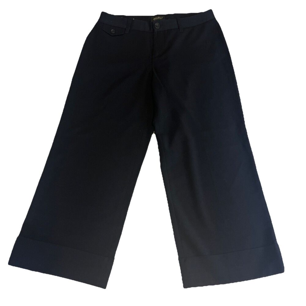 Eddie’s Bauer Vashon Fit  Women’s Wide Leg cuffed Capri Dress Pants Size 2 Black
